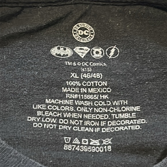 DC Justice League Graphic Tee Black XL Superman Batman Flash Green Lantern - Picture 3 of 6